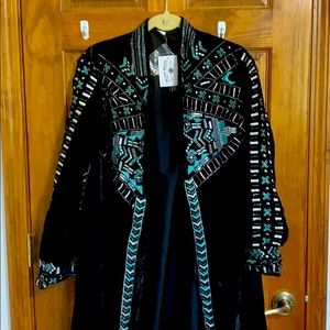 Crazy train velour duster NWT